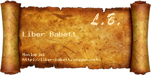 Liber Babett névjegykártya